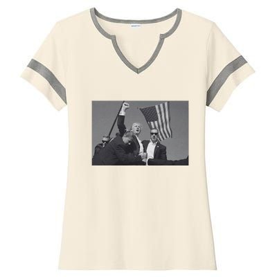 President Trump Assassination Attempt Ladies Halftime Notch Neck Tee