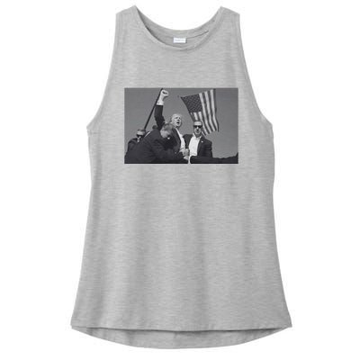 President Trump Assassination Attempt Ladies PosiCharge Tri-Blend Wicking Tank