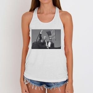 President Trump Assassination Attempt Women's Knotted Racerback Tank