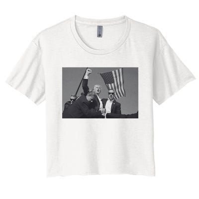 President Trump Assassination Attempt Women's Crop Top Tee