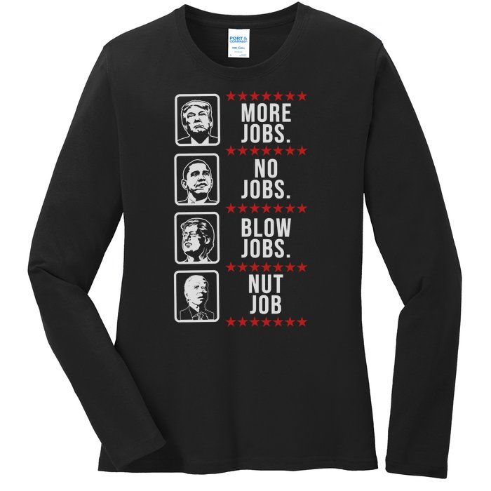 Political Trump Anti Biden Obama Clinton Funny Ladies Long Sleeve Shirt