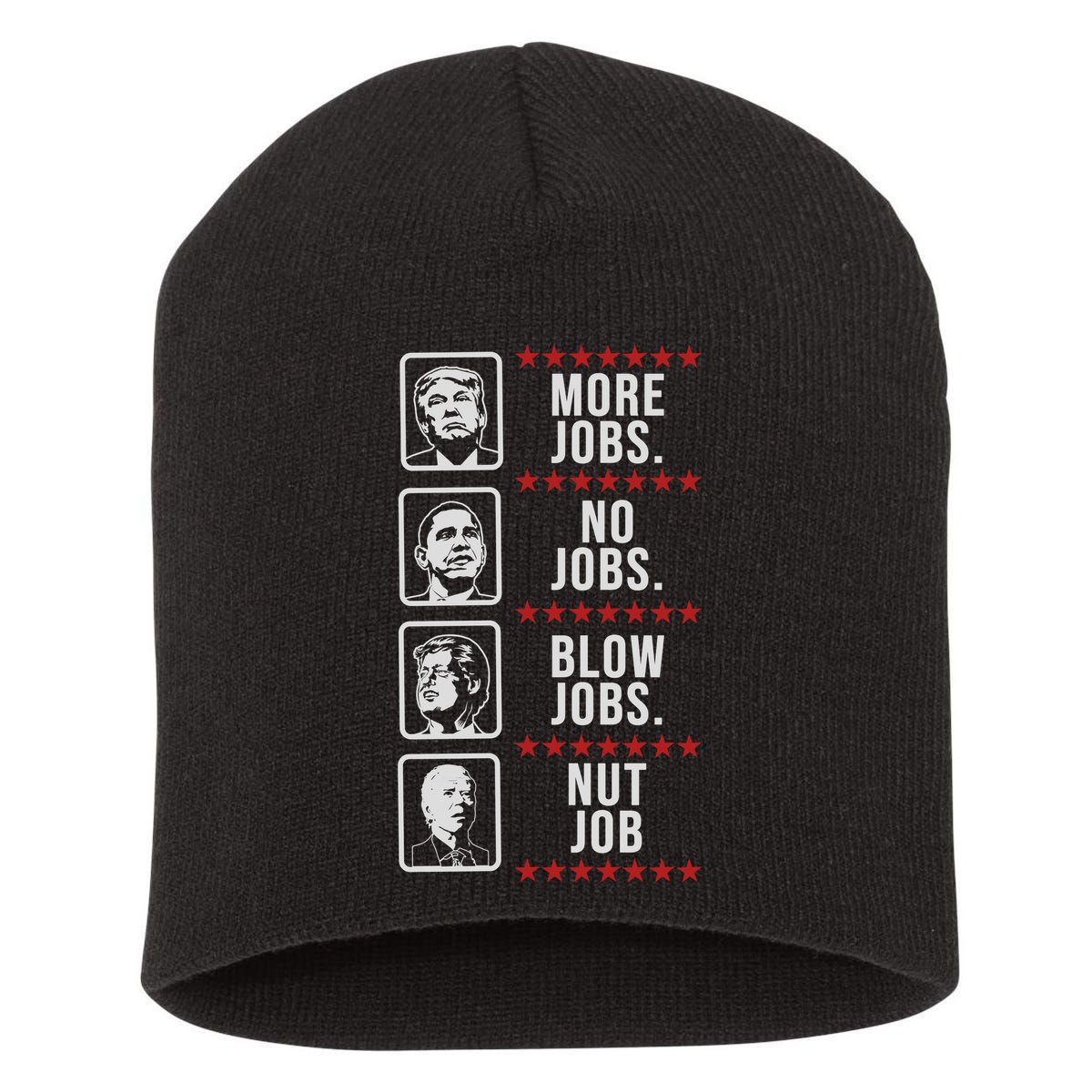 Political Trump Anti Biden Obama Clinton Funny Short Acrylic Beanie