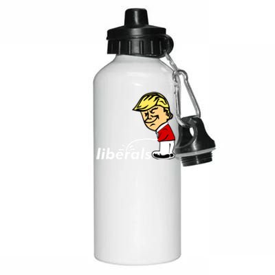 Pro Trump Anti Liberal Donald Trump Pissing On Liberals Gift Cool Gift Aluminum Water Bottle