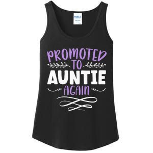 Promoted To Auntie Again Aunt Pregnancy Announcement Ladies Essential Tank