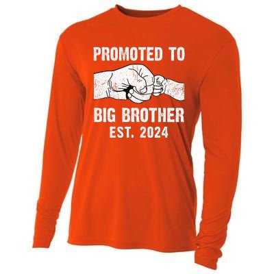 Promoted To Big Brother Est. 2024 New Big Brother Fist Bump Cooling Performance Long Sleeve Crew