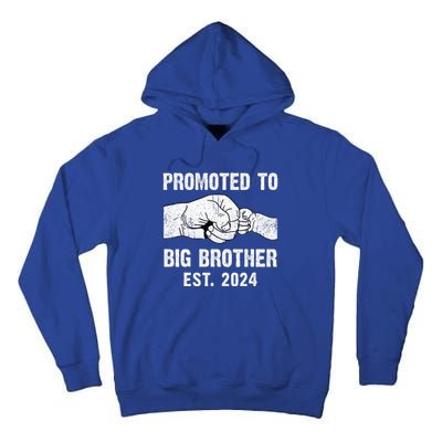 Promoted To Big Brother Est. 2024 New Big Brother Fist Bump Tall Hoodie