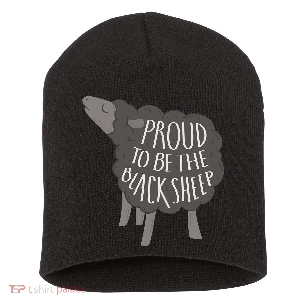 Proud To Be The Black Sheep Short Acrylic Beanie