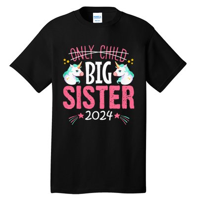 Promoted to Big sister est 2024 Unicorn Tall T-Shirt