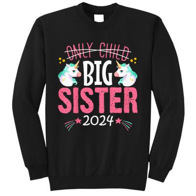 Promoted to Big sister est 2024 Unicorn Tall Sweatshirt