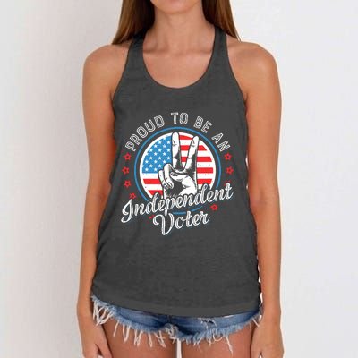 Proud To Be An Independent Voter Think For Myself Women's Knotted Racerback Tank