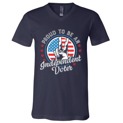 Proud To Be An Independent Voter Think For Myself V-Neck T-Shirt