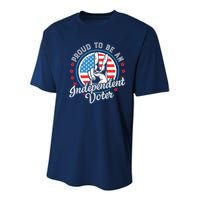Proud To Be An Independent Voter Think For Myself Youth Performance Sprint T-Shirt