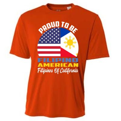 Proud To Be Filipino American Filipinos Of California Cute Gift Cooling Performance Crew T-Shirt