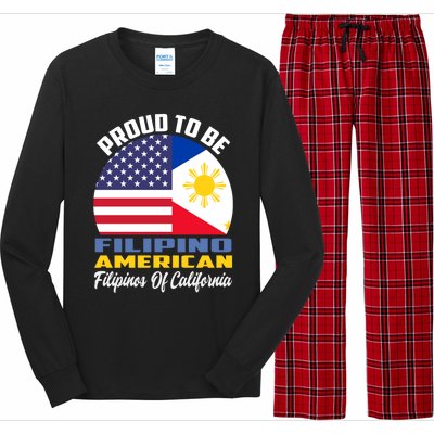 Proud To Be Filipino American Filipinos Of California Cute Gift Long Sleeve Pajama Set