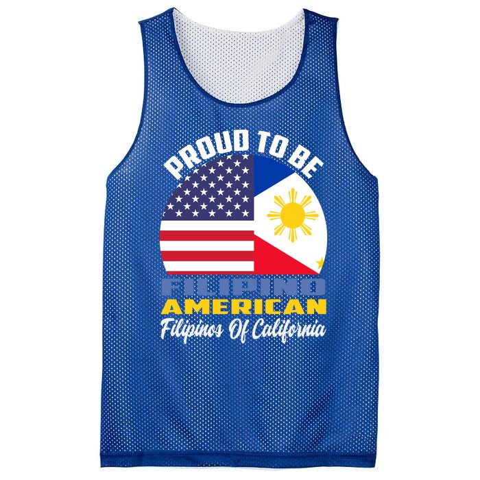 Proud To Be Filipino American Filipinos Of California Cute Gift Mesh Reversible Basketball Jersey Tank