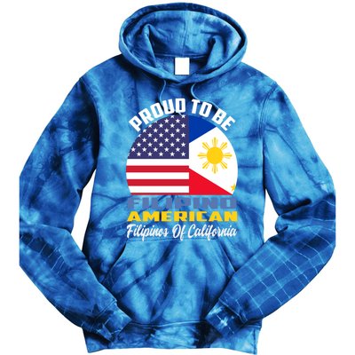 Proud To Be Filipino American Filipinos Of California Cute Gift Tie Dye Hoodie