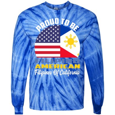 Proud To Be Filipino American Filipinos Of California Cute Gift Tie-Dye Long Sleeve Shirt