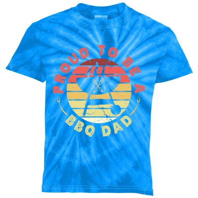 Proud To Be Bbq Dad Fathers Day Grill Gift Kids Tie-Dye T-Shirt