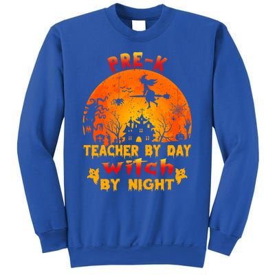 PreK Teacher By Day Witch By Night Costume Halloween Funny Gift Sweatshirt