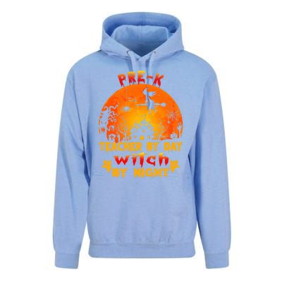 PreK Teacher By Day Witch By Night Costume Halloween Funny Gift Unisex Surf Hoodie