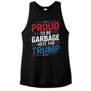 Proud To Be Garbage Vote Trump President Trump 2024 Election Ladies PosiCharge Tri-Blend Wicking Tank