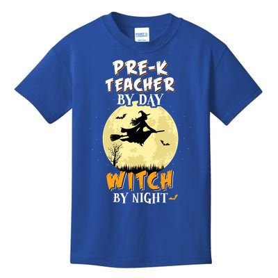 PreK Teacher By Day Witch By Night Cute Gift School Funny Kids T-Shirt