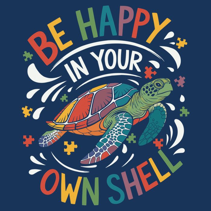 Puzzle Turtle Be Happy In Your Own Shell Autism Awareness  Full-Length Apron With Pockets