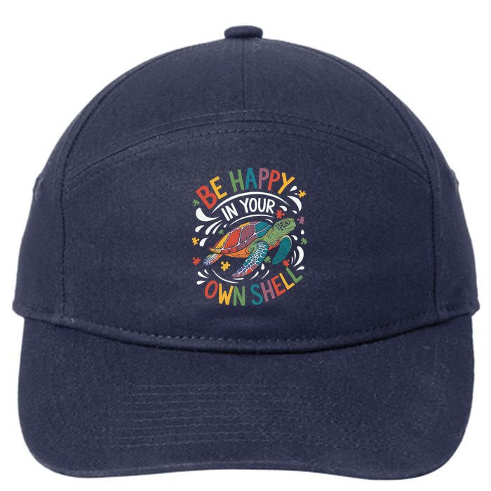 Puzzle Turtle Be Happy In Your Own Shell Autism Awareness  7-Panel Snapback Hat