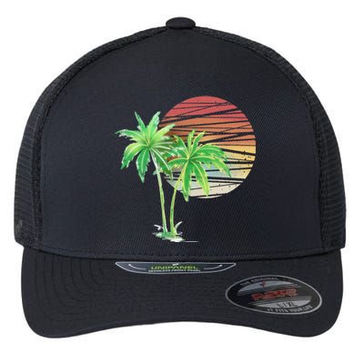 Palm Tree Beach Summer Vacation Holiday Island Flexfit Unipanel Trucker Cap