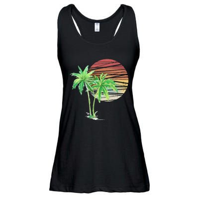 Palm Tree Beach Summer Vacation Holiday Island Ladies Essential Flowy Tank