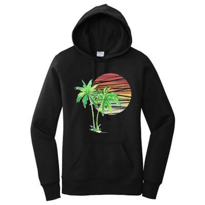 Palm Tree Beach Summer Vacation Holiday Island Women's Pullover Hoodie