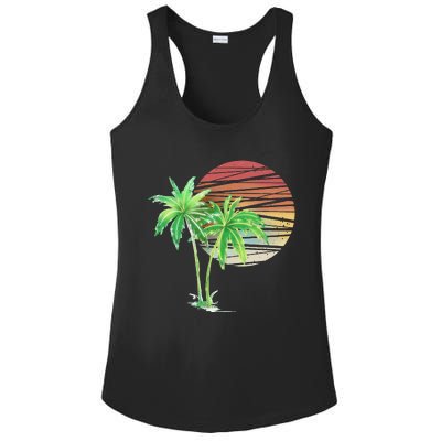 Palm Tree Beach Summer Vacation Holiday Island Ladies PosiCharge Competitor Racerback Tank