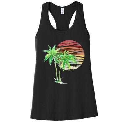 Palm Tree Beach Summer Vacation Holiday Island Women's Racerback Tank