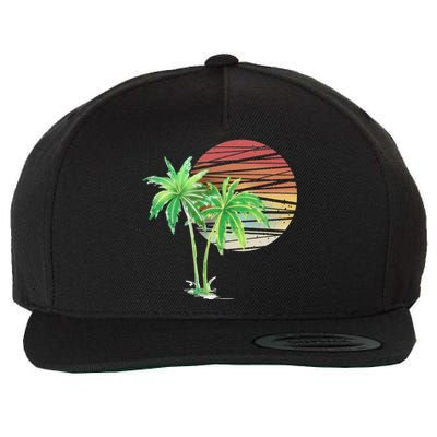 Palm Tree Beach Summer Vacation Holiday Island Wool Snapback Cap