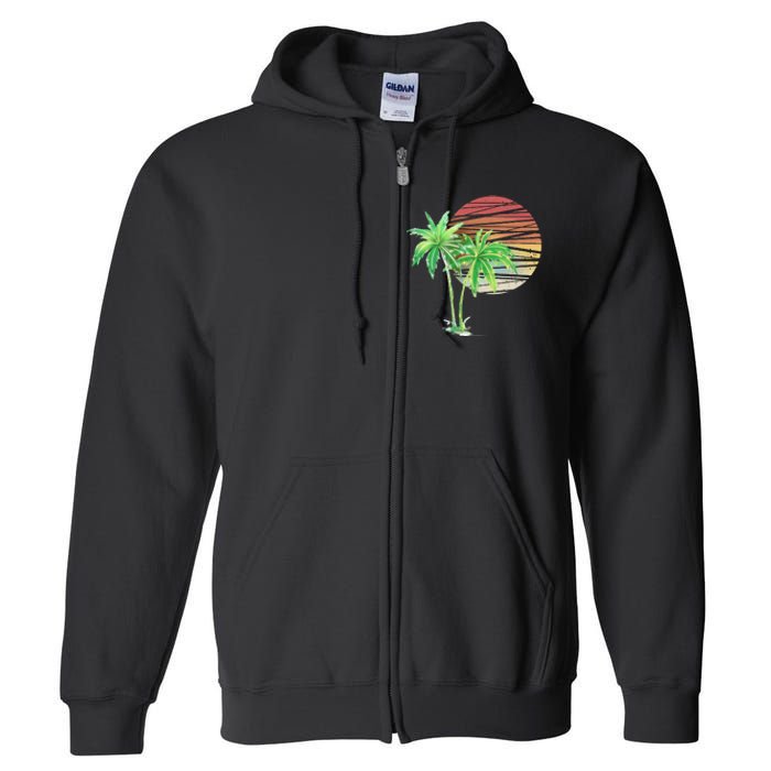 Palm Tree Beach Summer Vacation Holiday Island Full Zip Hoodie