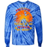 Preschool Teacher By Day Witch By Night Costume Halloween Cute Gift Tie-Dye Long Sleeve Shirt