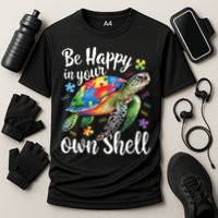 Puzzle Turtle Be Happy In Your Own Shell Autism Awareness Cooling Performance Crew T-Shirt