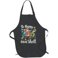 Puzzle Turtle Be Happy In Your Own Shell Autism Awareness Full-Length Apron With Pockets