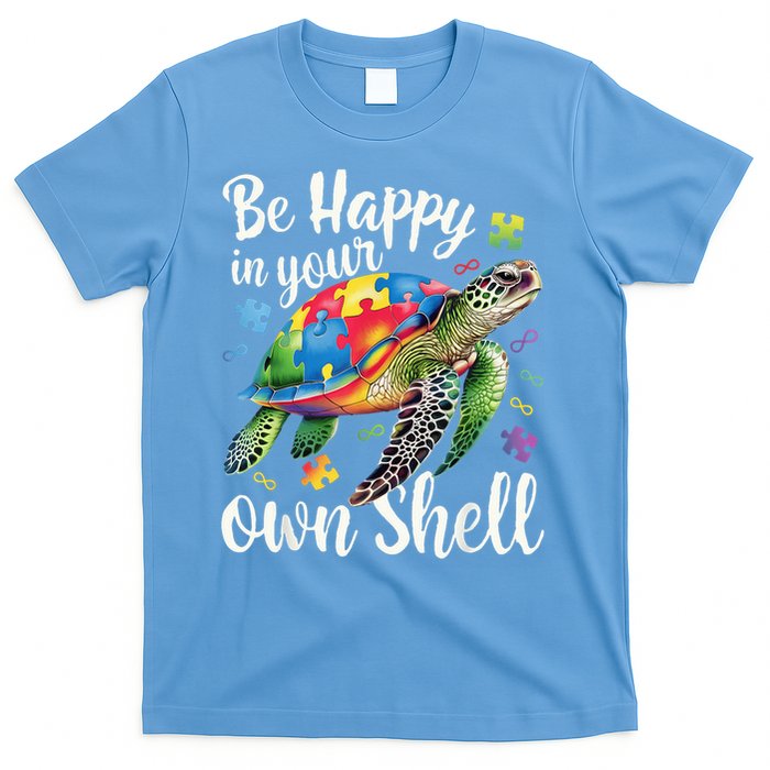 Puzzle Turtle Be Happy In Your Own Shell Autism Awareness T-Shirt