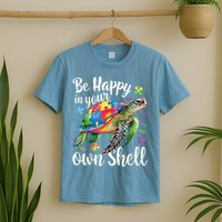 Puzzle Turtle Be Happy In Your Own Shell Autism Awareness T-Shirt
