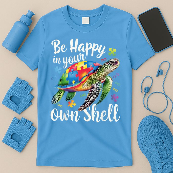 Puzzle Turtle Be Happy In Your Own Shell Autism Awareness T-Shirt