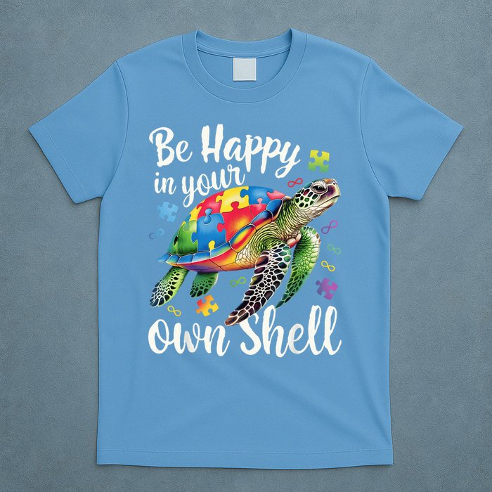 Puzzle Turtle Be Happy In Your Own Shell Autism Awareness T-Shirt