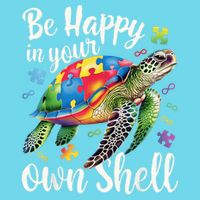 Puzzle Turtle Be Happy In Your Own Shell Autism Awareness T-Shirt