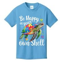 Puzzle Turtle Be Happy In Your Own Shell Autism Awareness Kids T-Shirt