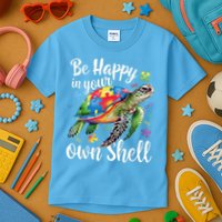 Puzzle Turtle Be Happy In Your Own Shell Autism Awareness Kids T-Shirt