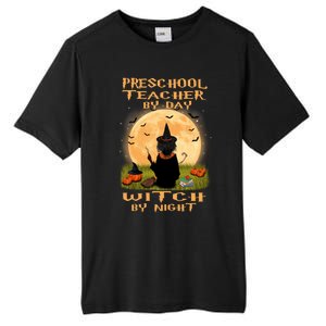 Preschool Teacher By Day Witch By Night Halloween Costume Cool Gift Tall Fusion ChromaSoft Performance T-Shirt