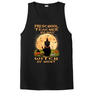 Preschool Teacher By Day Witch By Night Halloween Costume Cool Gift PosiCharge Competitor Tank