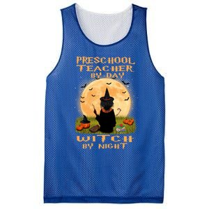 Preschool Teacher By Day Witch By Night Halloween Costume Cool Gift Mesh Reversible Basketball Jersey Tank