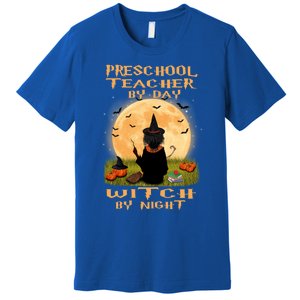 Preschool Teacher By Day Witch By Night Halloween Costume Cool Gift Premium T-Shirt