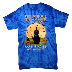 Preschool Teacher By Day Witch By Night Halloween Costume Cool Gift Tie-Dye T-Shirt